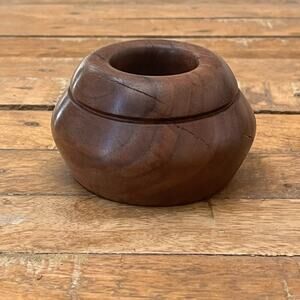 Handcrafted Wooden Candlestick or Tealight Holder 3.5" MCM Modern Minimalist